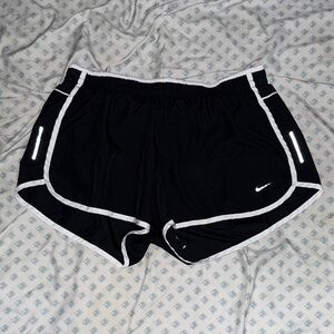 Nike Women's Black and White Athletic Shorts